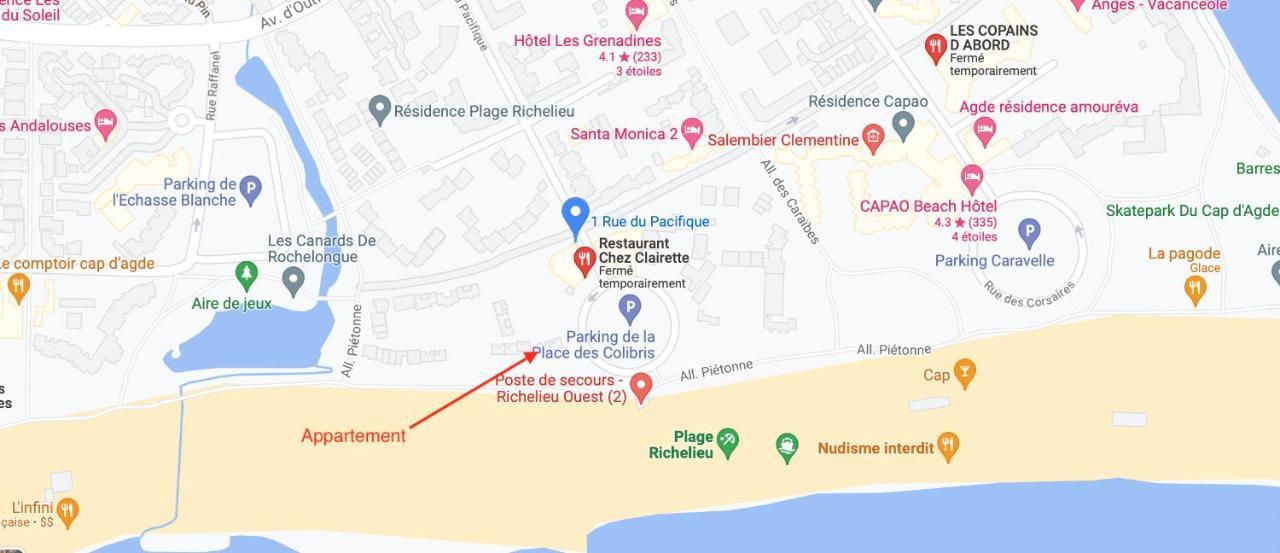 Les Maisons Sur La Plage, T2 Les Pieds Dans L'Eau Agde Eksteriør bilde